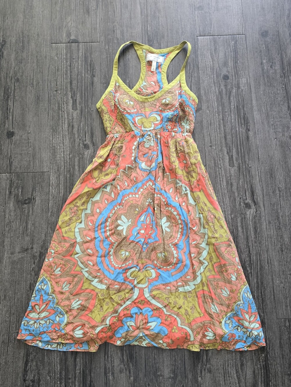 Anthropologie Moulinette Soeurs Paisly Print Boho Silk Dress